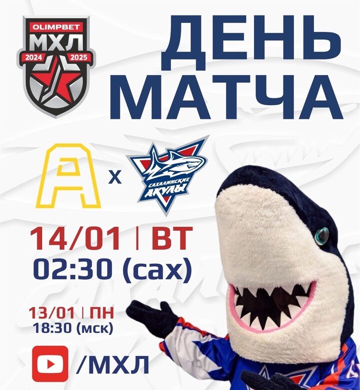 «Сахалинские Акулы» матчем в Череповце завершают выездную серию игр.  
