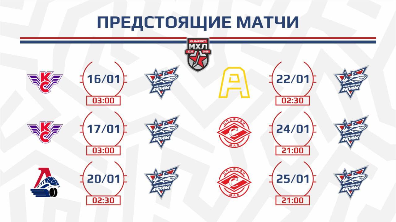 «Сахалинские Акулы» 2026 год начинают на выезде